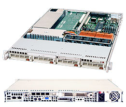 Super 6014P-82, E7520, 800Mhz, Video, 2x GB Lan, 4x HS SCSI, DDR2(16GB), 1U/560W