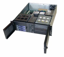AIC RMC3S2-0, 3U RM, 4x 5.25"/1x 3.5" Exposed+4x 3.5" Int Bays, w/o P.S